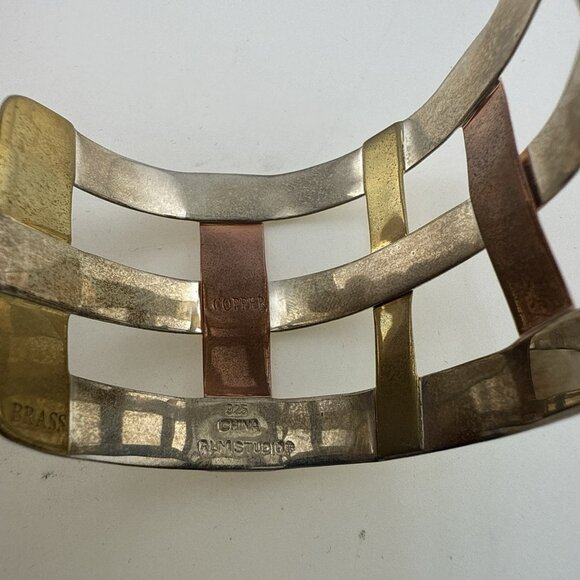 RLM Studio Robert Lee Morris Bracelet Cuff Sterling Silver Copper Brass Woven - Picture 7 of 13